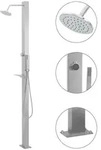 vidaXL Gartendusche, Silber, Metall, Rechteckig, 10x210x6.5 cm, Freizeit, Pools und