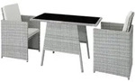 tectake Rattan, Hellgrau, Kunststoff, Rechteckig, Gartenm&ouml;bel, Gartenm&ouml;bel-Sets