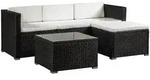 Juskys Loungegarnitur, Schwarz, Creme, Kunststoff, 3, Loungem&ouml;bel, Gartenlounge-Sets
