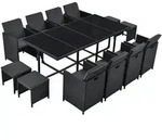 Juskys Gartenm&ouml;belset, Schwarz, Kunststoff, 13, Gartenm&ouml;bel, Gartenm&ouml;bel-Sets