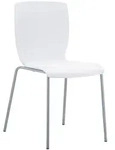 CLP Stapelstuhl, Wei&szlig;, Metall, 47x80x50 cm, Esszimmer, St&uuml;hle, Esszimmerst&uuml;hle,