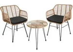 tectake Rattan-Sitzgruppe, Natur, Kunststoff, Rechteckig, Gartenm&ouml;bel,
