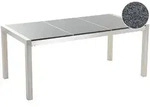 Beliani Gartentisch, Grau, Silber, Stein, Quadratisch, 90x74x180 cm, Gartenm&ouml;bel,