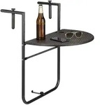 Relaxdays Balkonh&auml;ngetisch, Braun, Kunststoff, Metall, 60x84x63 cm, Balkonm&ouml;bel,