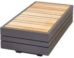 Zebra Loungetisch Cubo, Graphit, Teak, Holz, Metall, Teakholz, massiv, Hartholz,
