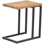 Zebra Gartenbeistelltisch Fly, Graphit, Teak, Holz, Metall, Teakholz, rechteckig,