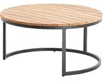 Niehoff Garden Loungetisch, Teak, Holz, Teakholz, massiv, rund, Flachrohr, C-Form,
