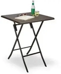 Relaxdays Gartentisch, Dunkelbraun, Kunststoff, Metall, 61.5x74x61.5 cm,