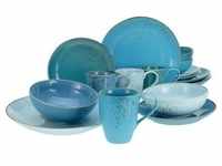 Creatable Kombiservice, Blau, Keramik, 16-teilig, 300 ml,400 ml, 31.5x33x34 cm, Essen