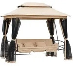 Outsunny Hollywoodschaukel, Beige, Metall, 172x248x256 cm, Gartenm&ouml;bel,