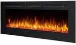 Elektrokamin Balderia Fiamma 60, Schwarz, Metall, 165x28x62 cm, Fernbedienung,
