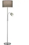 Trio Leuchten Stehleuchte Hotel, Nickel, Textil, 40x170x40 cm, getrennt schaltbar,