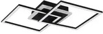 Led-Deckenleuchte Venida, Schwarz, Wei&szlig;, Metall, Kunststoff, 57.5x7.5x35.5 cm,