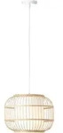 Brilliant H&auml;ngeleuchte, Natur, Wei&szlig;, Holz, Metall, Textil, Bambus, 150 cm,