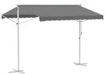 Outsunny Standmarkise,, Grau, Metall, 295x255x300 cm, Sonnen- & Sichtschutz, Markisen