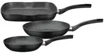 GSW Pfannenset Gourmet Granit, Schwarz, Metall, 3-teilig, ISO 9001,...