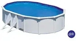 Gre Pool-Set 2024, Wei&szlig;, Metall, 375x120x610 cm, Freizeit, Pools und Wasserspa&szlig;,