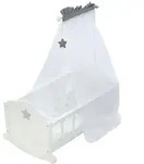 Roba Puppenwiege, Wei&szlig;, Holz, Stern/Sternzeichen, 35x65x52 cm, female, Spielzeug,