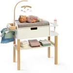 Musterkind Puppenwickelkommode Viola, Natur, Wei&szlig;, Holz, Textil, Holzwerkstoff,