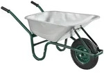 Juskys Schubkarre, Silber, Metall, 59x62x141 cm, Gartenzubeh&ouml;r, Gartenpflege