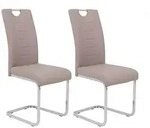 P & B Schwingstuhl-Set, Cappuccino, Metall, Textil, eckig, C-Form, 44x104x57.5 cm,
