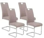 P & B Schwingstuhl-Set, Cappuccino, Metall, Textil, eckig, C-Form, 44x104x57.5 cm,
