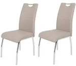 P & B Stuhl-Set, Chrom, Cappuccino, Metall, Textil, Rundrohr, 44x98x61 cm,
