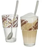 Leonardo Latte-Macchiato-Set Solo, Klar, Mehrfarbig, Glas, 4-teilig, 8.5x14x8.5...