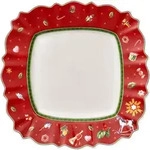 Villeroy & Boch Speiseteller, Rot, Keramik, Quadratisch, Essen & Trinken, Geschirr,