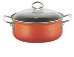 Riess Topf, Rot, Metall, Kochen, T&ouml;pfe, Schmort&ouml;pfe