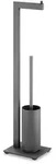 Zack Wc-B&uuml;rstengarnitur Linea, Schwarz, Metall, 15x72.5x18 cm, Badezimmer, WC