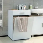 Vicco Badschrank, Wei&szlig;, Holzwerkstoff, 2 F&auml;cher, 1 Schubladen, Rechteckig,