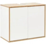 Mid.you Waschbeckenunterschrank, Wei&szlig;, Holzwerkstoff, 60x50x30.5 cm, h&auml;ngend,
