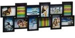 Relaxdays Bilderrahmen, Schwarz, Kunststoff, Wellpappe, 81x30x2 cm, Bilder und