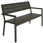 tectake Gartenbank, Dunkelgrau, Metall, Patchwork, 59x88x128 cm, Gartenm&ouml;bel,