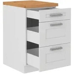 Mid.you K&uuml;chenunterschrank, Wei&szlig;, Holzwerkstoff, 3 Schublade(n) Schubladen,
