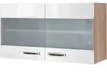 FlexWell K&uuml;chenoberschrank, Sonoma Eiche, Wei&szlig; Hochglanz, Holzwerkstoff, 1 F&auml;cher,