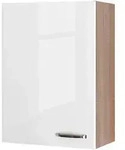 FlexWell K&uuml;chenoberschrank, Sonoma Eiche, Wei&szlig; Hochglanz, Holzwerkstoff, 2 F&auml;cher,