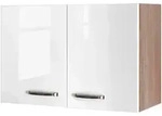 FlexWell K&uuml;chenoberschrank, Sonoma Eiche, Wei&szlig; Hochglanz, Holzwerkstoff, 1 F&auml;cher,