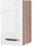 FlexWell K&uuml;chenoberschrank, Sonoma Eiche, Wei&szlig; Hochglanz, Holzwerkstoff, 1 F&auml;cher,