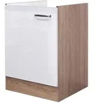 FlexWell Sp&uuml;lenunterschrank, Sonoma Eiche, Wei&szlig; Hochglanz, Holzwerkstoff, 50x82x57