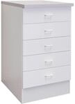 FlexWell Schubkastenunterschrank, Wei&szlig;, Holzwerkstoff, 4 Schublade(n)...