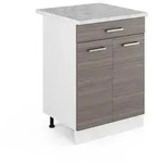 Vicco K&uuml;chenunterschrank, Grau, Wei&szlig;, Holzwerkstoff, 1 F&auml;cher, 1 Schubladen,