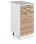 Vicco K&uuml;chenunterschrank, Sonoma Eiche, Wei&szlig;, Holzwerkstoff, 1 F&auml;cher, 1