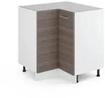 Vicco Eckunterschrank, Grau, Wei&szlig;, Holzwerkstoff, 1 F&auml;cher, Formgebogen,