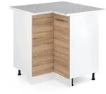 Vicco Eckunterschrank, Sonoma Eiche, Wei&szlig;, Holzwerkstoff, 1 F&auml;cher,...