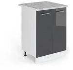 Vicco K&uuml;chenunterschrank, Schwarz Hochglanz, Wei&szlig;, Holzwerkstoff, 1 F&auml;cher,
