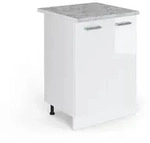 Vicco K&uuml;chenunterschrank, Wei&szlig; Hochglanz, Wei&szlig;, Holzwerkstoff, 1 F&auml;cher,