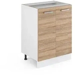 Vicco K&uuml;chenunterschrank, Sonoma Eiche, Wei&szlig;, Holzwerkstoff, 1 F&auml;cher,...
