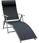 Outsunny Sonnenliege,, Schwarz, Metall, 63.5x100.5x137 cm, Gartenm&ouml;bel,...